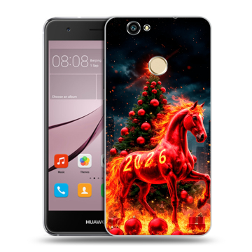Силиконовый противоударный чехол на Huawei Nova с принтом Новый год