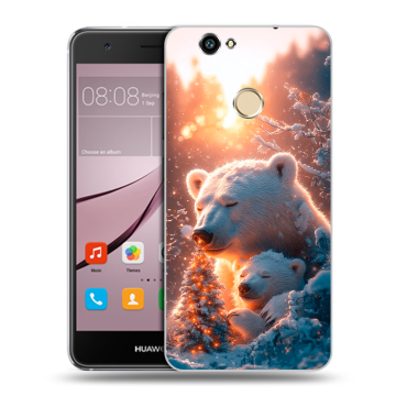 Силиконовый противоударный чехол на Huawei Nova с принтом Новый год