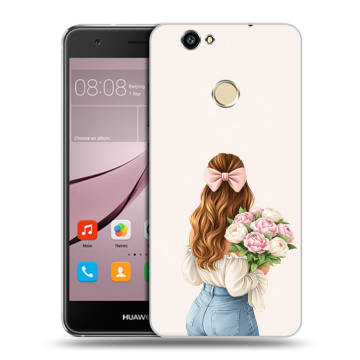 Силиконовый противоударный чехол на Huawei Nova с принтом женский
