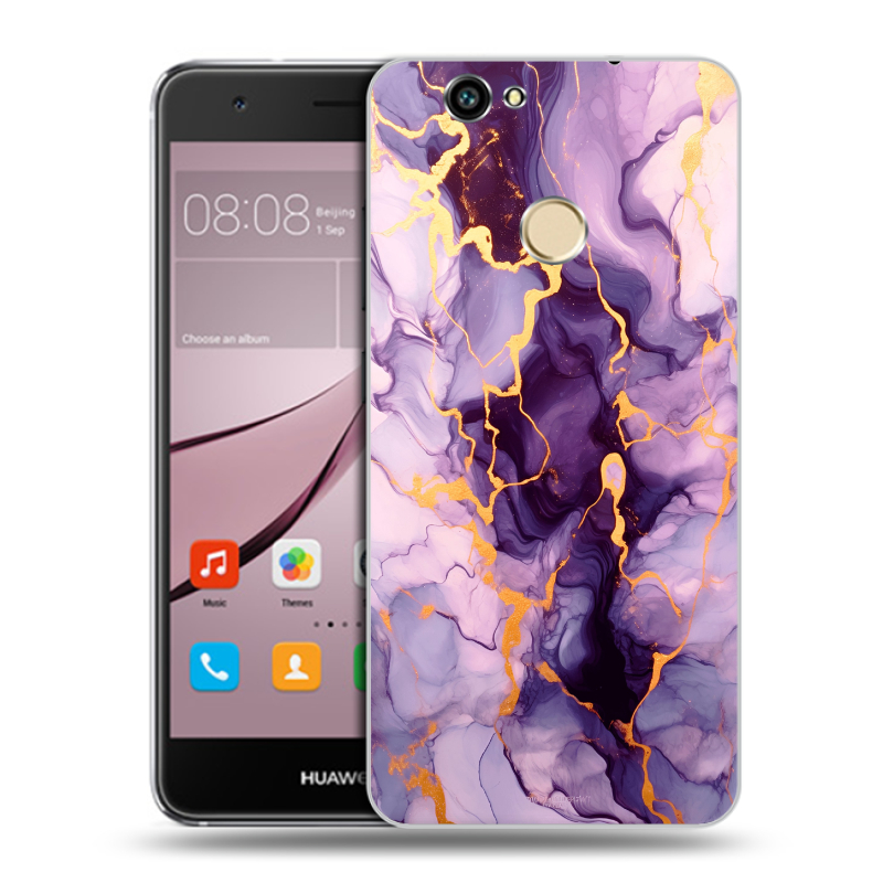 Силиконовый противоударный чехол на Huawei Nova с принтом Мрамор Силиконовый противоударный чехол на Huawei Nova с принтом Мрамор
