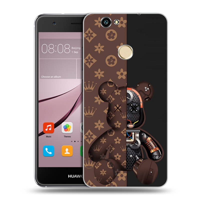 Силиконовый противоударный чехол на Huawei Nova с принтом Луи робот Силиконовый противоударный чехол на Huawei Nova с принтом Луи робот