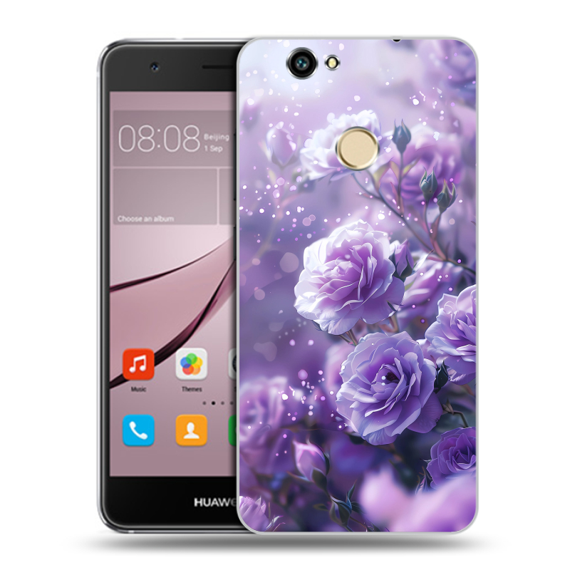 Силиконовый противоударный чехол на Huawei Nova с принтом Розы цветы Силиконовый противоударный чехол на Huawei Nova с принтом Розы цветы