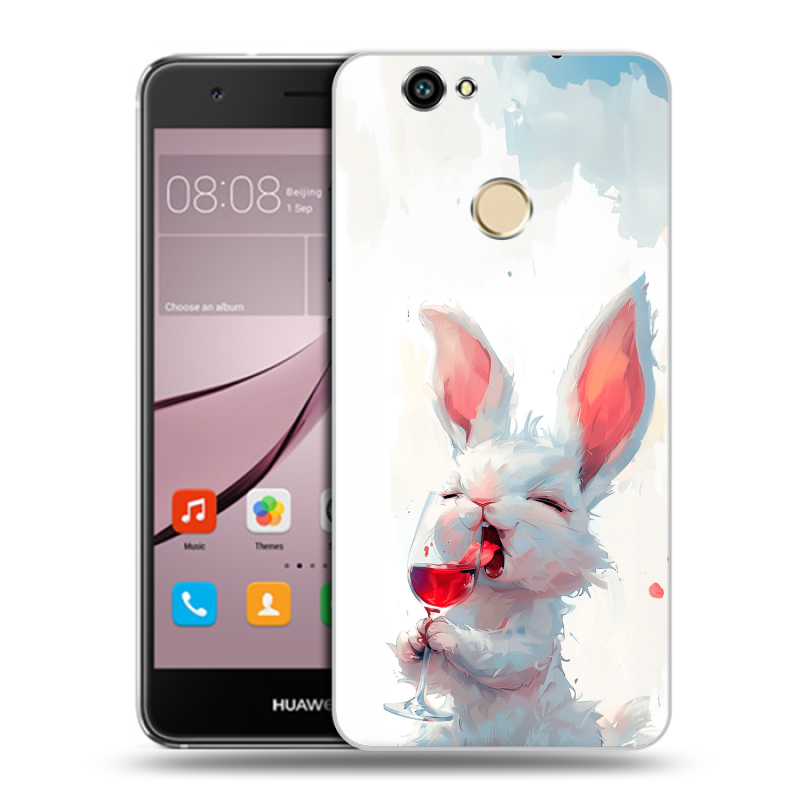 Силиконовый противоударный чехол на Huawei Nova с принтом кролик зайчик Силиконовый противоударный чехол на Huawei Nova с принтом кролик зайчик
