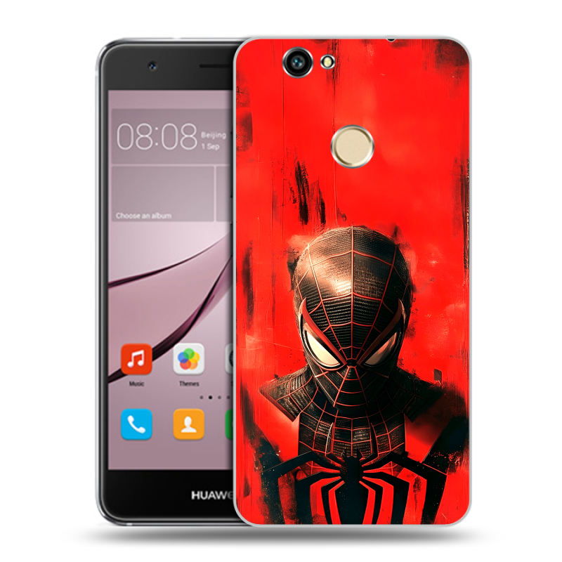 Силиконовый противоударный чехол на Huawei Nova с принтом человек паук spiderman Силиконовый противоударный чехол на Huawei Nova с принтом человек паук spiderman