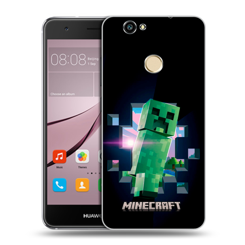 Силиконовый противоударный чехол на Huawei Nova с принтом Майнкрафт Minecraft Силиконовый противоударный чехол на Huawei Nova с принтом Майнкрафт Minecraft