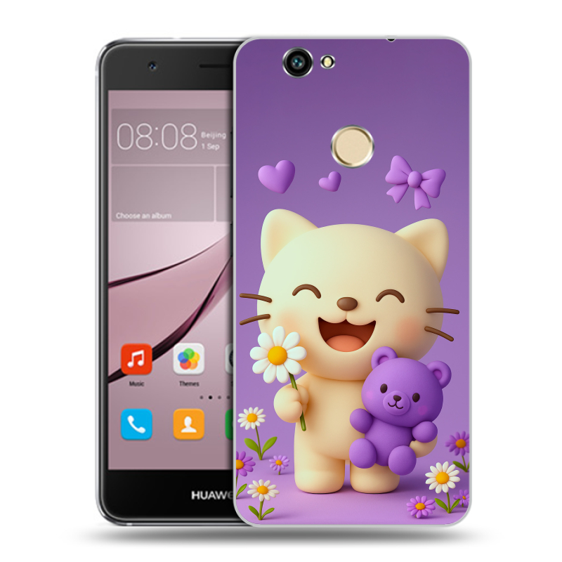Силиконовый противоударный чехол на Huawei Nova с принтом для девочек Силиконовый противоударный чехол на Huawei Nova с принтом для девочек