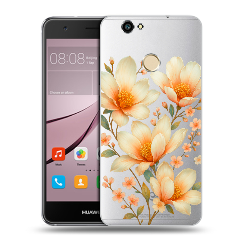 Силиконовый противоударный чехол на Huawei Nova с принтом Цветы Силиконовый противоударный чехол на Huawei Nova с принтом Цветы