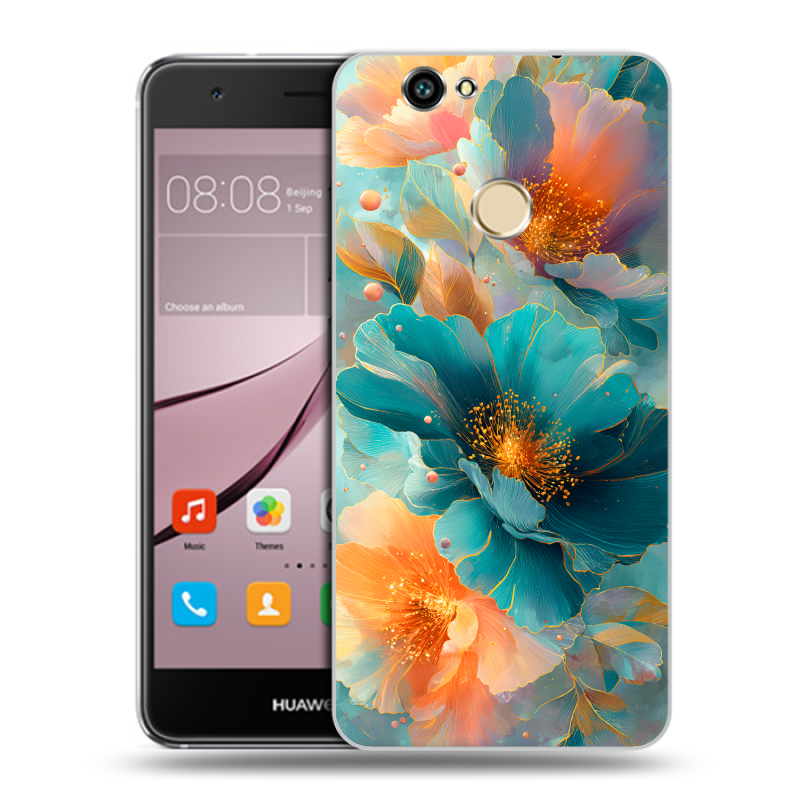 Силиконовый противоударный чехол на Huawei Nova с принтом Цветы Силиконовый противоударный чехол на Huawei Nova с принтом Цветы