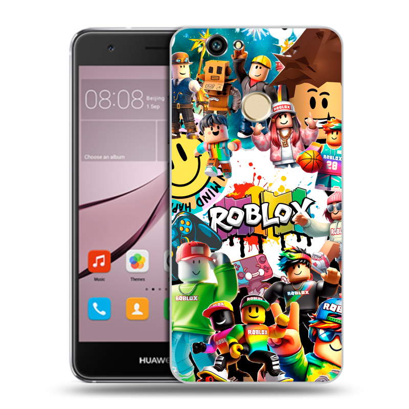 Силиконовый противоударный чехол на Huawei Nova с принтом Roblox Роблокс Силиконовый противоударный чехол на Huawei Nova с принтом Roblox Роблокс
