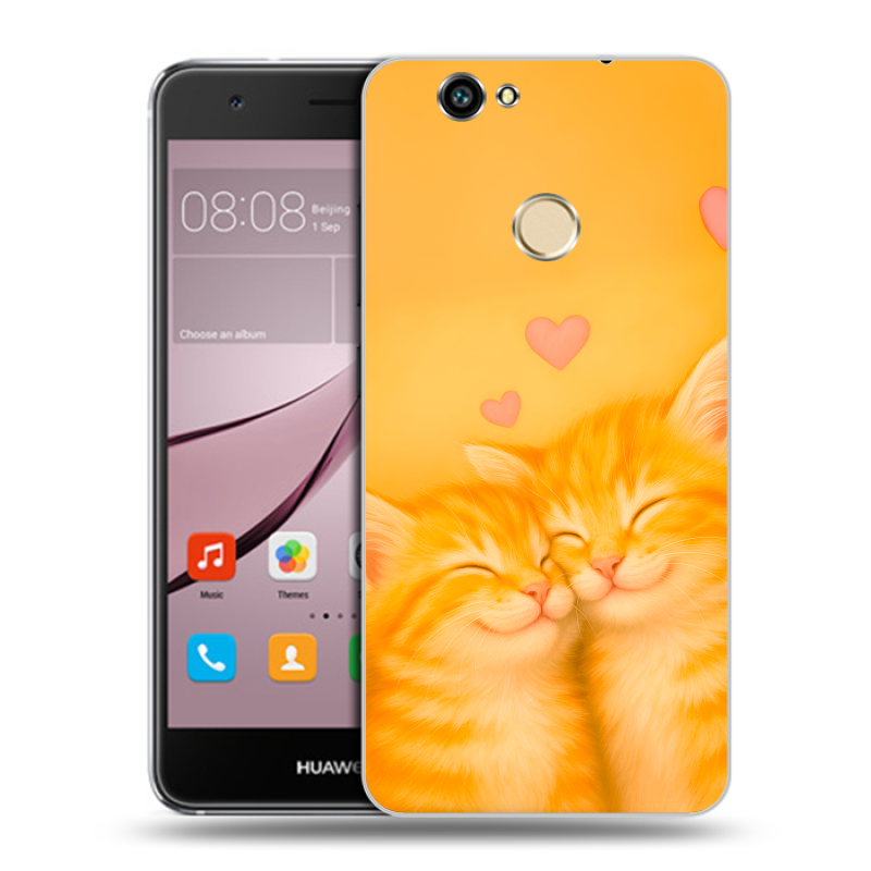 Силиконовый противоударный чехол на Huawei Nova с принтом Милые котята Силиконовый противоударный чехол на Huawei Nova с принтом Милые котята