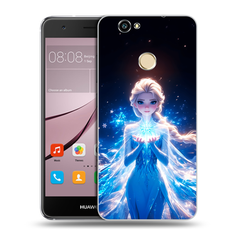 Силиконовый противоударный чехол на Huawei Nova с принтом Холодное сердце Frozen Силиконовый противоударный чехол на Huawei Nova с принтом Холодное сердце Frozen