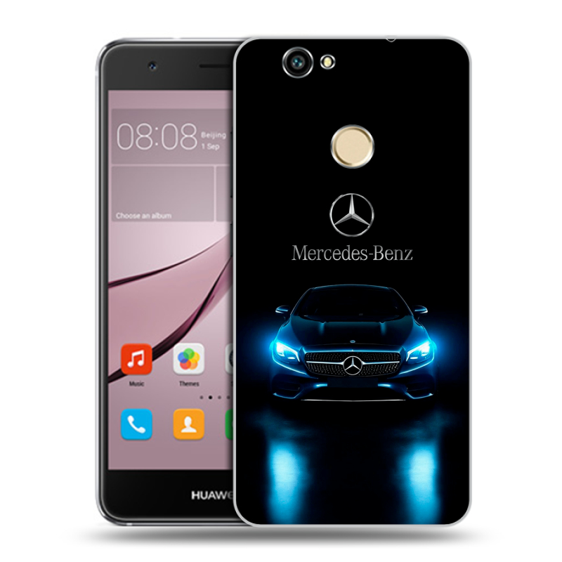 Силиконовый противоударный чехол на Huawei Nova с принтом Mercedes Мерседес Силиконовый противоударный чехол на Huawei Nova с принтом Mercedes Мерседес