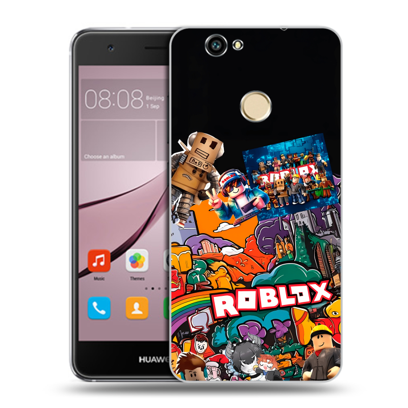 Силиконовый противоударный чехол на Huawei Nova с принтом Roblox Роблокс Силиконовый противоударный чехол на Huawei Nova с принтом Roblox Роблокс
