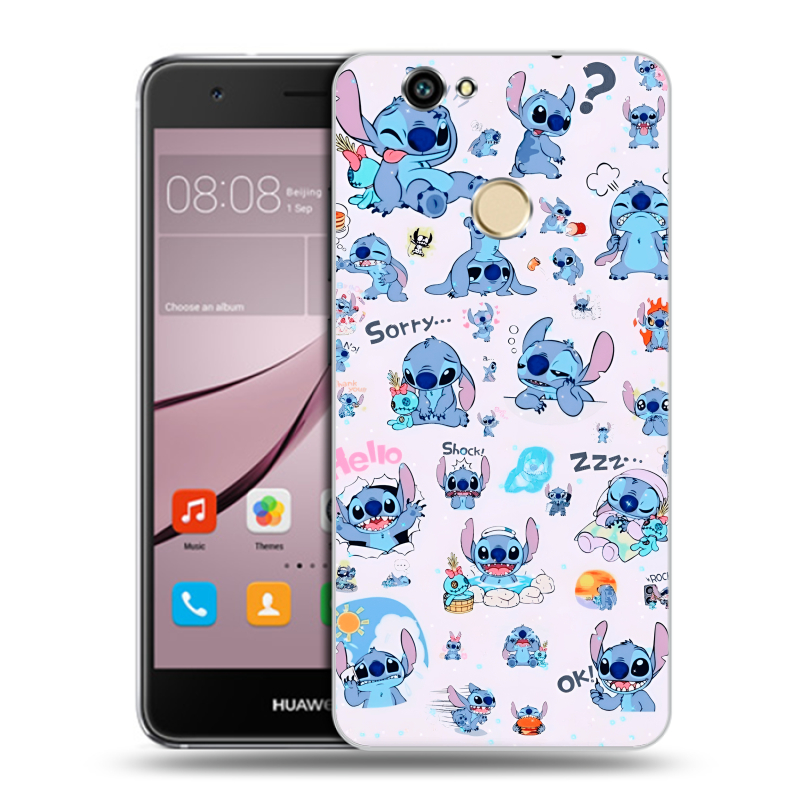 Силиконовый противоударный чехол на Huawei Nova с принтом Лило и Стич Силиконовый противоударный чехол на Huawei Nova с принтом Лило и Стич