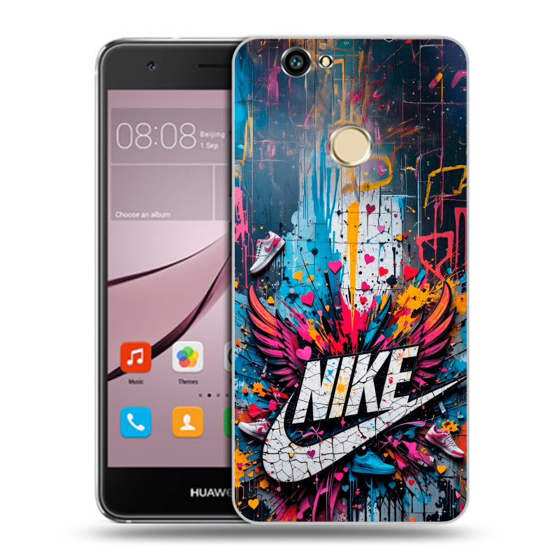 Силиконовый противоударный чехол на Huawei Nova с принтом Nike Найк Силиконовый противоударный чехол на Huawei Nova с принтом Nike Найк