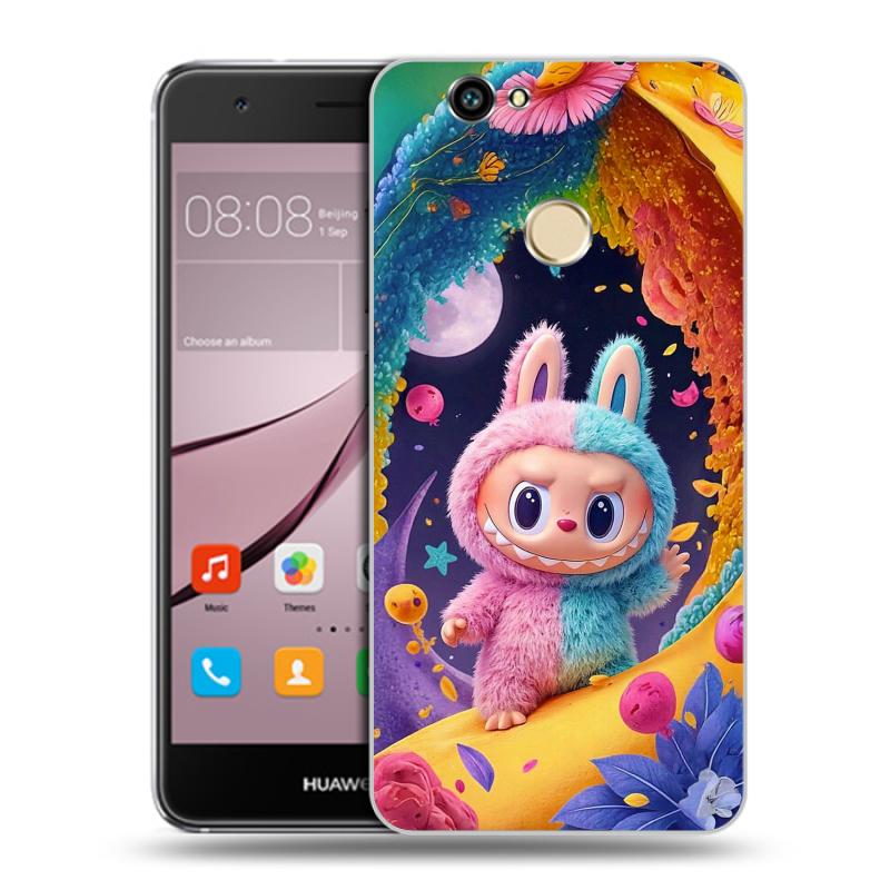 Силиконовый противоударный чехол на Huawei Nova с принтом Labubu Лабубу Силиконовый противоударный чехол на Huawei Nova с принтом Labubu Лабубу