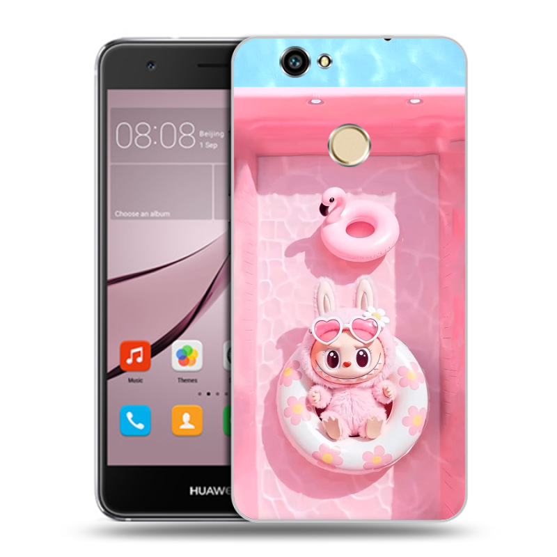 Силиконовый противоударный чехол на Huawei Nova с принтом Labubu Лабубу Силиконовый противоударный чехол на Huawei Nova с принтом Labubu Лабубу
