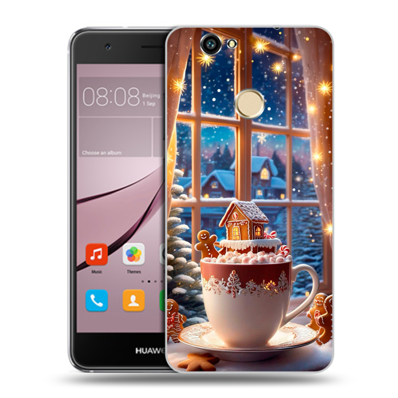 Силиконовый противоударный чехол на Huawei Nova с принтом Новый год Силиконовый противоударный чехол на Huawei Nova с принтом Новый год