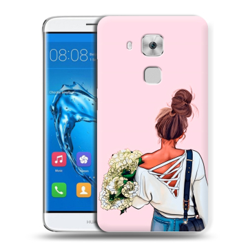 Пластиковый чехол на Huawei Nova﻿ Plus с принтом Девушка и букет