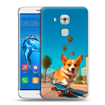 Пластиковый чехол на Huawei Nova Plus с принтом Корги на скейте Пластиковый чехол на Huawei Nova Plus с принтом Корги на скейте
