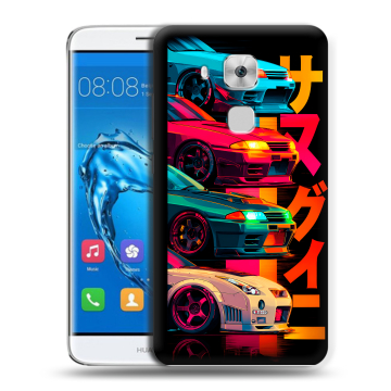Пластиковый чехол на Huawei Nova Plus с принтом Гоночные машины