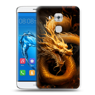 Пластиковый чехол на Huawei Nova Plus с принтом Золотой дракон Пластиковый чехол на Huawei Nova Plus с принтом Золотой дракон