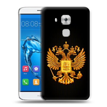 Пластиковый чехол на Huawei Nova Plus с принтом Герб России желтый Пластиковый чехол на Huawei Nova Plus с принтом Герб России желтый