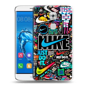 Пластиковый чехол на Huawei Nova Plus с принтом найк nike черный Пластиковый чехол на Huawei Nova Plus с принтом найк nike черный