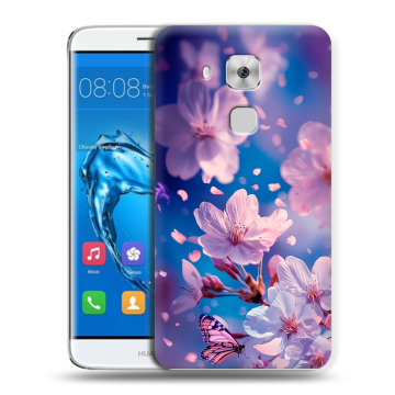 Пластиковый чехол на Huawei Nova Plus с принтом цветы бабочки