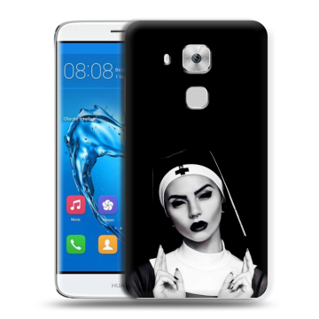 Пластиковый чехол на Huawei Nova Plus с принтом монашка