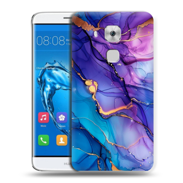 Пластиковый чехол на Huawei Nova Plus с принтом синий мрамор