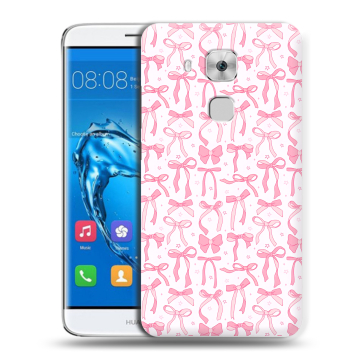 Пластиковый чехол на Huawei Nova Plus с принтом Розовые бантики