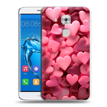 Пластиковый чехол на Huawei Nova Plus с принтом розовые сердечки Пластиковый чехол на Huawei Nova Plus с принтом розовые сердечки