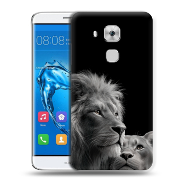 Пластиковый чехол на Huawei Nova Plus с принтом Лев кошки