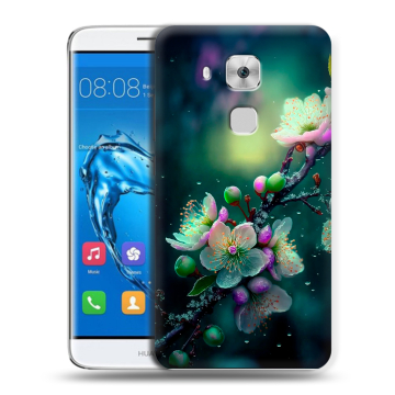 Пластиковый чехол на Huawei Nova Plus с принтом Цветы и мрамор Пластиковый чехол на Huawei Nova Plus с принтом Цветы и мрамор