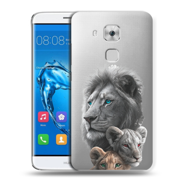 Пластиковый чехол на Huawei Nova Plus с принтом Львы