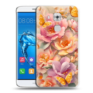 Пластиковый чехол на Huawei Nova Plus с принтом Цветы и бабочки