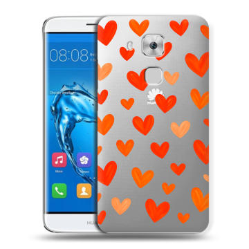 Пластиковый чехол на Huawei Nova Plus с принтом Сердечки
