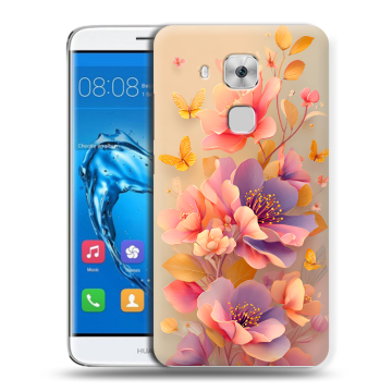 Пластиковый чехол на Huawei Nova Plus с принтом Цветы и бабочки