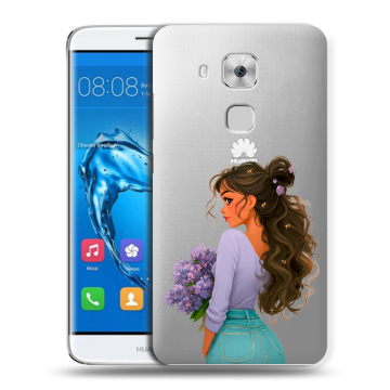 Пластиковый чехол на Huawei Nova Plus с принтом девушка цветы