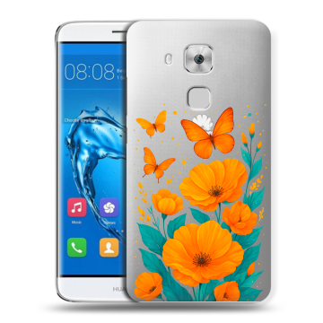 Пластиковый чехол на Huawei Nova Plus с принтом цветы бабочки