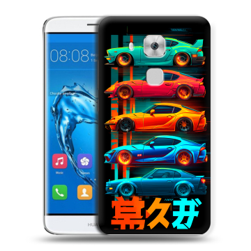 Пластиковый чехол на Huawei Nova Plus с принтом машины тачки