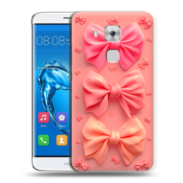 Пластиковый чехол на Huawei Nova Plus с принтом Розовые бантики