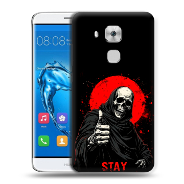 Пластиковый чехол на Huawei Nova Plus с принтом смешной скелет