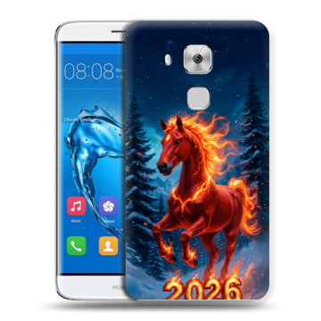 Пластиковый чехол на Huawei Nova Plus с принтом Новый год коня