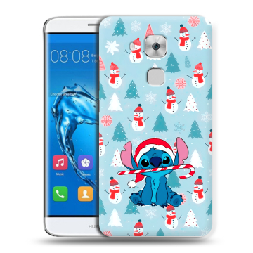 Пластиковый чехол на Huawei Nova Plus с принтом Стич Новый год
