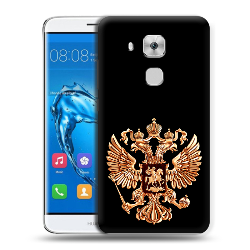 Пластиковый чехол на Huawei Nova Plus с принтом Герб России золотой Пластиковый чехол на Huawei Nova Plus с принтом Герб России золотой