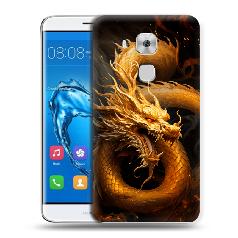 Пластиковый чехол на Huawei Nova Plus с принтом Золотой дракон Пластиковый чехол на Huawei Nova Plus с принтом Золотой дракон