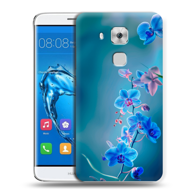 Пластиковый чехол на Huawei Nova Plus с принтом Голубые цветы Пластиковый чехол на Huawei Nova Plus с принтом Голубые цветы