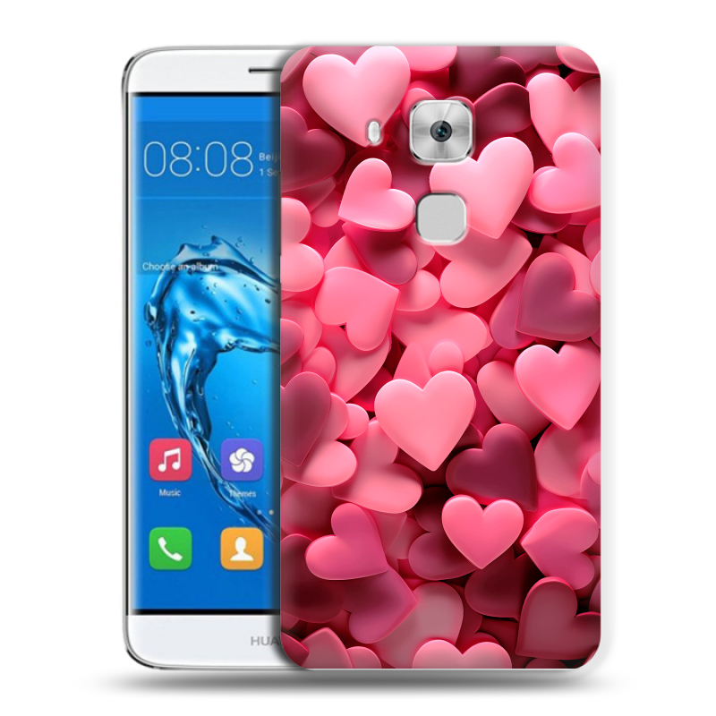 Пластиковый чехол на Huawei Nova Plus с принтом розовые сердечки Пластиковый чехол на Huawei Nova Plus с принтом розовые сердечки